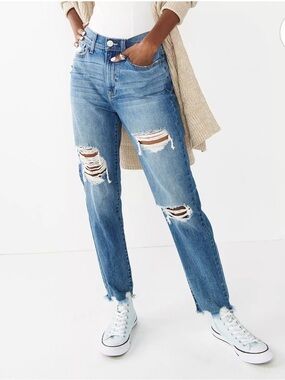 SO high rise mom jean distressed 3/26